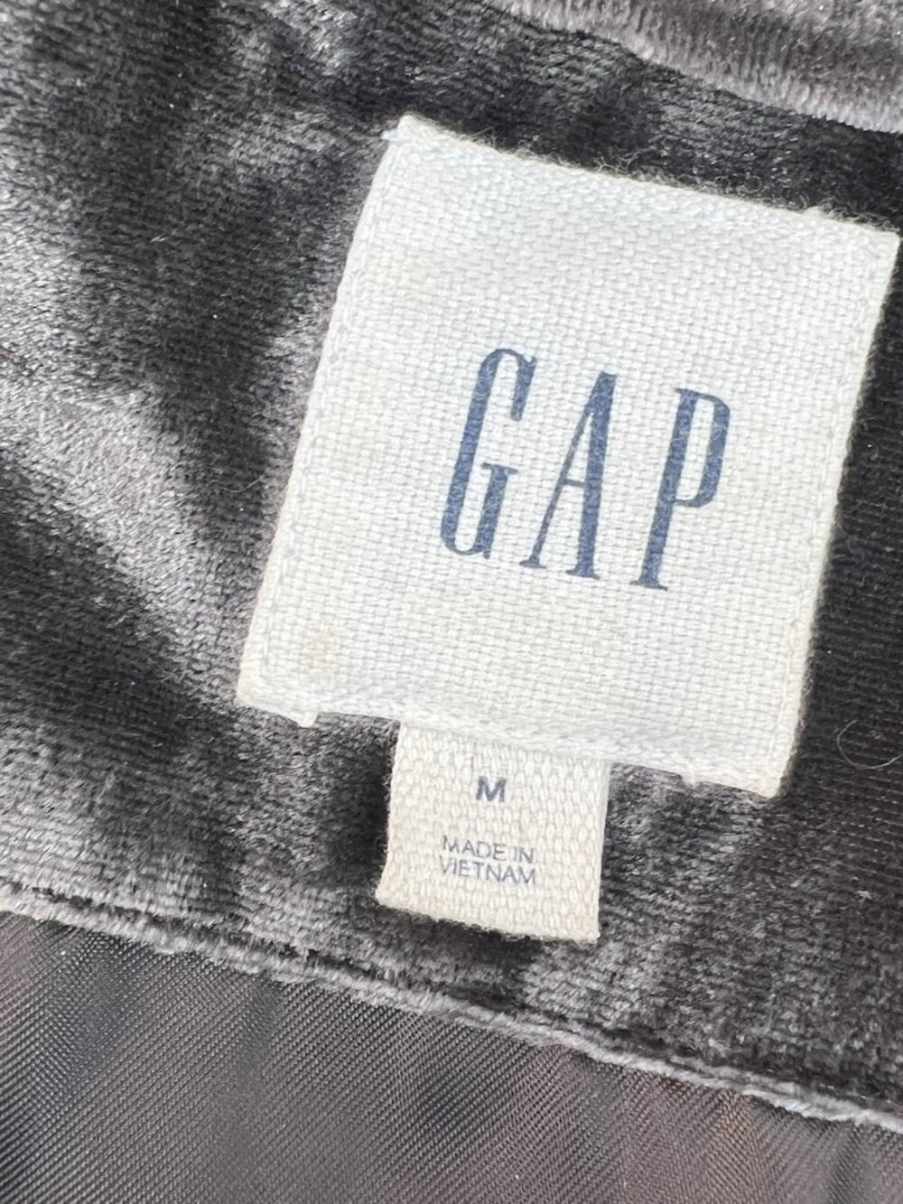 Gap Silky Velvet Midi Bomber Jacket Color Pavement Grey Size M - Picture 6 of 7